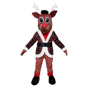 2024 Halloween Red Nose Deer Mascot Costume Natal Costume Theme Fancy Dress Costume