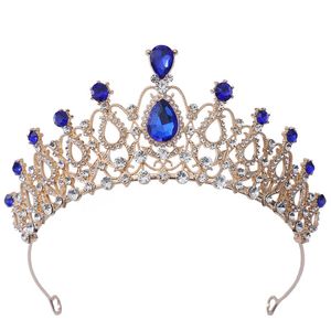 18 Farben Gold Silber Farbe Metall Kristall Tiara Krone Party Geschenk Prinzessin Strass Brautkrone Haarschmuck