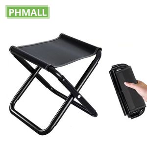 Camp Furniture Outdoor Chair Camping Portable Folding Aluminum Foldable Fishing Chair Stool Seat Hiking Tools Picnic Camping Stool MIni Storage 230404