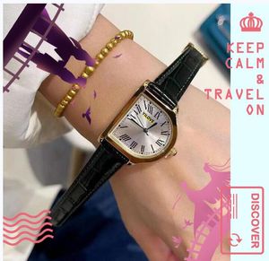 Popular Business Women's Lovers Watch Quartz Battery Super Bright Clock Tank Series Genuine Leather Strap Special Shape Dial gold silver color cute Wristwatch Gifts