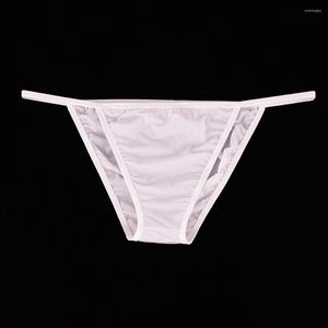Underpants Men's Panties Sexy Ice Silk See Through Briefs Thong Seamless Breathable Thin Elasticity Underwear Male