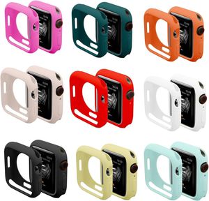 For Apple Watch Cases 9 8 7 6 5 4 3 2 1 SE Ultra2 49mm 45mm 44mm 42mm 41mm 40mm 38mm Candy Color TPU Protective Bumper Case