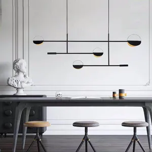 Chandeliers Nordic Decorative Black Gold Hanging Lamp Line Lights For Bar Cafe Restaurant Bedroom Livingroom Decoration Fix