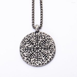 Chains Vintage Viking Compass Stainless Steel Men Women Necklaces Pendants Chain Punk Trendy Fashion Jewelry Wholesale Drop