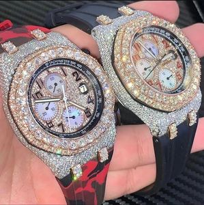 Luksusowe zegarki męskie zegarki Watchy Watche Watch Watching Wysokiej jakości zegarki Mężczyźni Moissanite zegarek na zewnątrz Zegarek Diamond Watch Montre Automatyczne zegarek mechaniczny 019