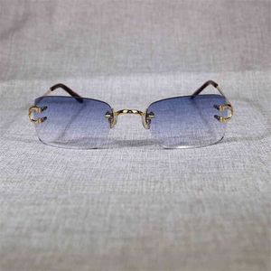 2023 occhiali designer modello vintage senza bordo in metallo occhiali trasparenti telai quadrati per donne club estivo oculos occhiali da sole vz5y
