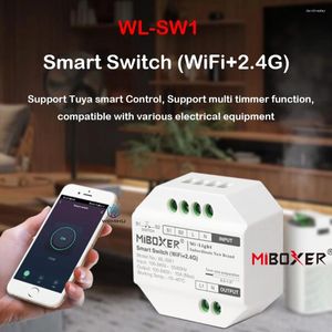 コントローラーMIBOXER LEDコントローラーWIFI 2.4GスマートスイッチRFプッシュダムマーWL-SW1 100-240V APP/VOICE/TUYA/リモコンチャイルドロックWLSW1
