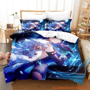 Bedding Sets PersonElity 2023 Game Yelan Genshin Impact Conjunto de desenho animado Anime de três peças adulto garoto bedroom crover 3d kawaii