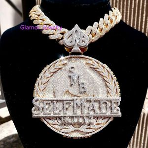 Mode Hip Hop Anhänger Bling Luxus Iced Out Moissanit Schmuck Sterling Silber Diamant Charme benutzerdefinierte Anhänger Halskette