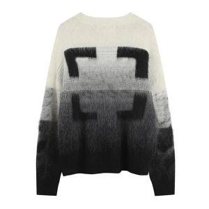 Tasarımcılar Sweater Erkek Kadın Okları Renk Gradyanı Hardigan sevgilisi kazakları kıdemli klasik çok renkli yuvarlak boyun sonbahar kış kış sıcak tutun yüksek kalite