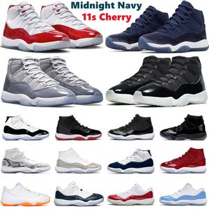 Wysokie XI 11 11s Mężczyźni Kobiety Buty do koszykówki Cherry Pure Violet Cool Grey Bred 25th Anniversary Snakeskin Concord Pantone Gamma Sports Legend Mesh Trampki Trampki