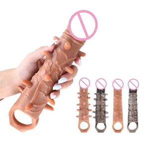 Sexleksak Massager Ny vibrerande utvidgning för män återanvändbar dildo penis ringhylsa butik leksak för män