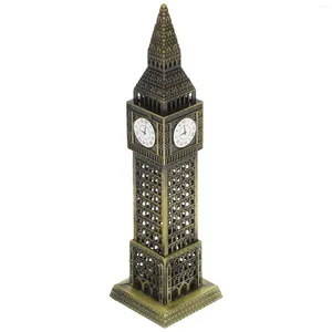 Relógios de parede edifício modelo de metal house presentes Big Ben Ben Vintage Desktop Architecture Decorative Architectural