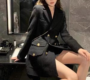 Xiaoxiang Light Luxury Celebrity Dress 2023 Autumn ma/je Women's Black Waist Slim Skirt