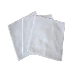 Bow Ties 12pcs Handkerchief Men Children Cotton White Patchwork Striped Square Absorbent Towel
