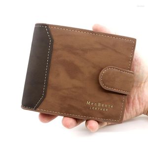 Portfele krótcy mężczyźni Slim Card Holder Pu skórzana męska małe po trójfolfold torba matowe torebki męskie