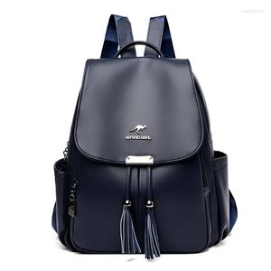 Sacos escolares moda franja design mochila de alta qualidade couro do plutônio mochilas femininas para adolescente bolsa ombro mochila