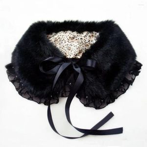 Bow Ties Imitation Fur Collar Lady Fake Wool False Female Shawl Lace Bowknot Color Women Detachable Collars