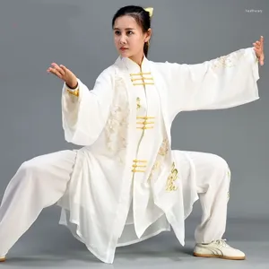 Abbigliamento etnico Uniformi Tai Chi Tradizionale cinese ricamato Arti marziali Esercizio Manica lunga Vestito Wingchun Uniforme Kungfu FF3743