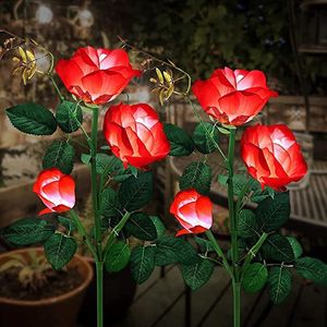 Lawn Lamps LED Solar Simulation Rose Flower Light Waterproof Lamp Garden Decoration Landscape Lights Villa