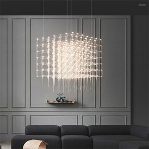 Ljuskronor Modern LED -ljuskrona El Indoor Decor Lighting Supermarket Restaurang Gold Silvery Custom Hanging Lamp Fixture