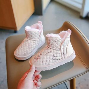 خريف/شتاء 2023 New Children's Snow Boots Fashion Diamond Leath