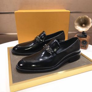 2023 Gentleman Dress Shoes Designer Business Elegant Wedding Party Formal Oxford Men's Wear Brand Leisure Platform Shoes Flat Shoes Storlek 38-45