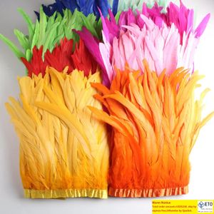 Wholesale 10 Yards Width Rooster Tail Feather Trim Coque Feather Trimming For Crafts Dress Skirt Costumes Plumes