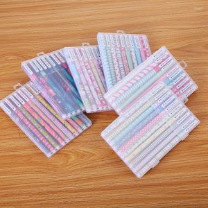 10pcs/caixa conjunto caneta de gel fofa para crianças estudantes estudantes material de escritórios da escola papelaria Kawaii escrevendo canetas de 0,5 mm de tinta colorida