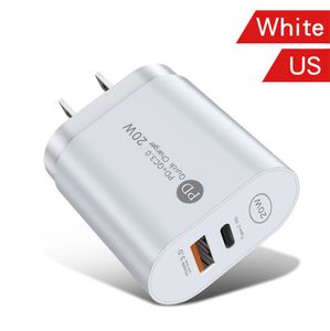 Dual Ports 20W 12W USB C Charger EU US AC Home Travel Power Adapter Typ C Wall Charger för iPhone 14 15 Samsung S22 S23 HTC LG