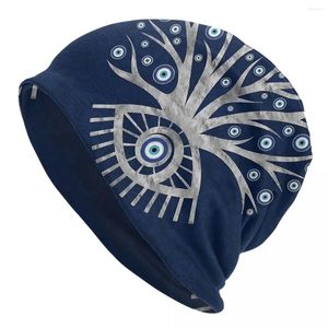 Berretti Occhio greco Albero Mati Mataki Matiasma Skullies Berretti Cappelli Blu Vintage Uomo Donna Berretti da esterno Caldo a doppio uso Cofano Maglieria