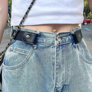 Belts 1pc Adjustable Buckle-Free Belts for Women Men Jean Pants Dress No Buckle Stretch Elastic Waist Band Invisible Belt Z0404