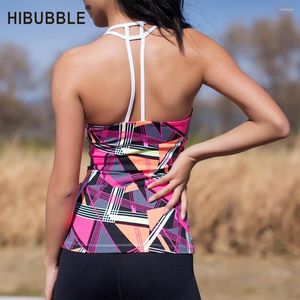 Aktywne koszule Hibubble Multicolor Patchwork Sports Top Ladies Women Yoga Tank