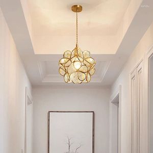 Pendant Lamps Led Art Chandelier Lamp Light Room Decor Flower Hanging Ceiling Nordic Style Metallic Down Restaurant Living Bedside