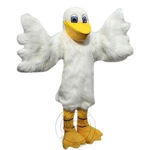 Halloween adulto tamanho branco pelicano mascote trajes tema fantasia vestido