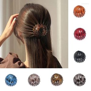 Saç Aksesuarları Korean Ins Basit Retro Kuş Yuvası Çiçek Tomurcuk Topları Klip Headdress Ladies Mizaç Vahşi At kuyruğu Demir Yüzük