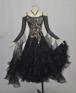 ステージウェアスタンダードボールルームダンススカート女性2023高品質のブラックダンスドレスレディーズコンペティションドレス
