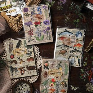 Embrulho de presente 20pcs/lote vintage adesivos botânicos literatura literature hand matery material de papelaria decorativa 4 estilos