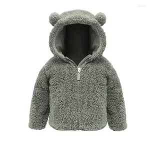 Jacken Winter Säugling Junge Mädchen Kleidung Lange Ärmel Fleece Verdickte Jacke Reißverschluss Hoodie Mantel 0-24 Monate Geboren Baby Kostüm