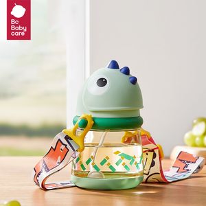 カップ料理用品BC BabyCare 80150220300mlベビーストローカップキッズグラビティボール360°飲料水ボトル漏れ防止恐竜の形ハンドルカップ230404