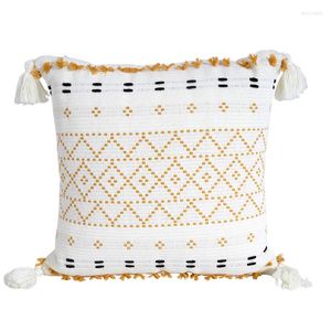 Capa de travesseiro de algodão malha de algodão borla Tassels de estilo europeu Decoração de arte macia Sofá 45 atacado