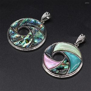 Colares de pingentes de cascas naturais de abalone redondo para jóias que fazem brindes de colar DIY Acessórios suspensos Charms Gift Party 40x40mm