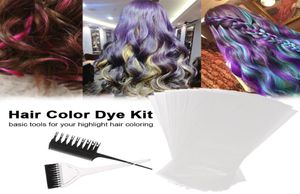 Hårfärgfärgad kit Professionell Hårfärgad färgning Markering Verktyg Hårfärg Comb Applicator Tint Brush Plastic Dye Paper Set2788225