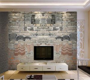 Bakgrundsbilder Papel de Parede Vintage Brick Tile Natural Stone Wall 3d Wallpaper Väggmålning Rum TV sovrum papper heminredning