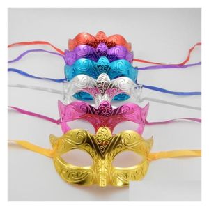 Party Masks Gold Plating Cute Kid Mask Venetian Masquerade Eye Carnival Dance Costume Cosplay Mardi Gras Mix Color Drop Delivery Hom Dhlb5