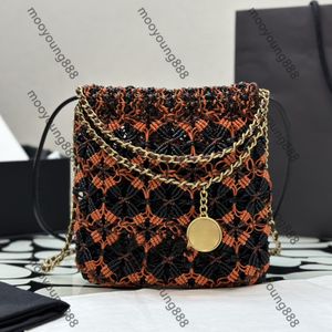 12A Specchio Qualità Luxurys Designer 22 Mini Borse da donna Borse a tracolla con motivo a reticolo di diamanti Borse in pelle di vitello macramè Borsa a tracolla con tracolla a catena Borse a scatola