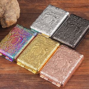 Latest Colorful Metal Alloy European Pattern Case Portable Storage Stash Box Container Smoking Protective Shell Herb Tobacco Cigarette Cigar Holder