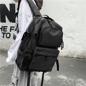 Rucksack Frauen Schwarz Anti-Diebstahl Spritzwassergeschützt Mode Reißverschluss Clip Tasche Für Erwachsene Reise Multifunktionale Männer Rucksack