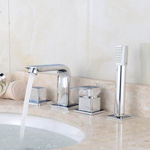 Soffioni doccia da bagno 4 pezzi rubinetto vasca da bagno set rubinetto lavabo e miscelatore acqua fredda con testata portatile supporto a parete 230406