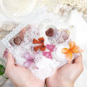 Opakowanie prezentów 20pcs/paczka przezroczystą naklejkę przezroczystą koronkową Serię Scrapbooking Dostawy śmieci dziennik